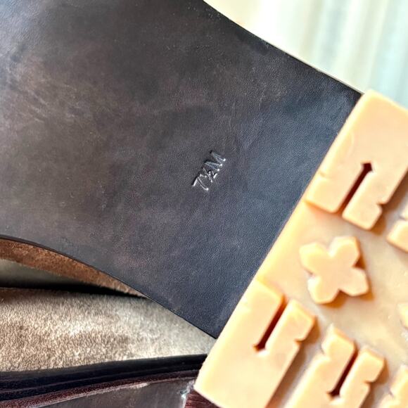 Tory Burch Miller Brown Suede Leather Lug Sole Boots Combat Boots US Size 7.5 - Picture 11 of 12